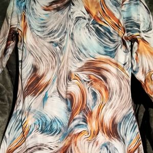 Fashion Nova Ties Dye Long Sleeve Maxi Dress